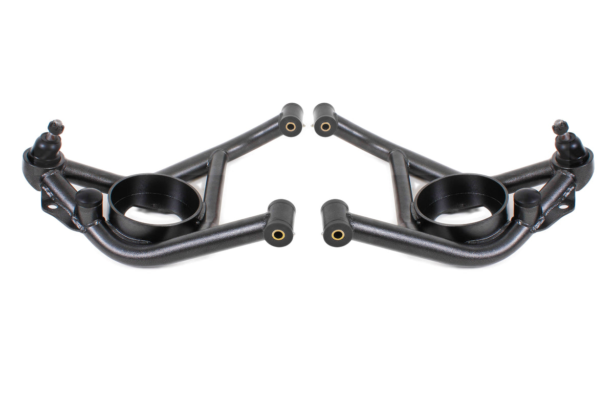 BMR 70-81 Chevrolet Camaro A-Arms Lower Delrin Bushings Std Ball Joint - Black Hammertone - AAL321H