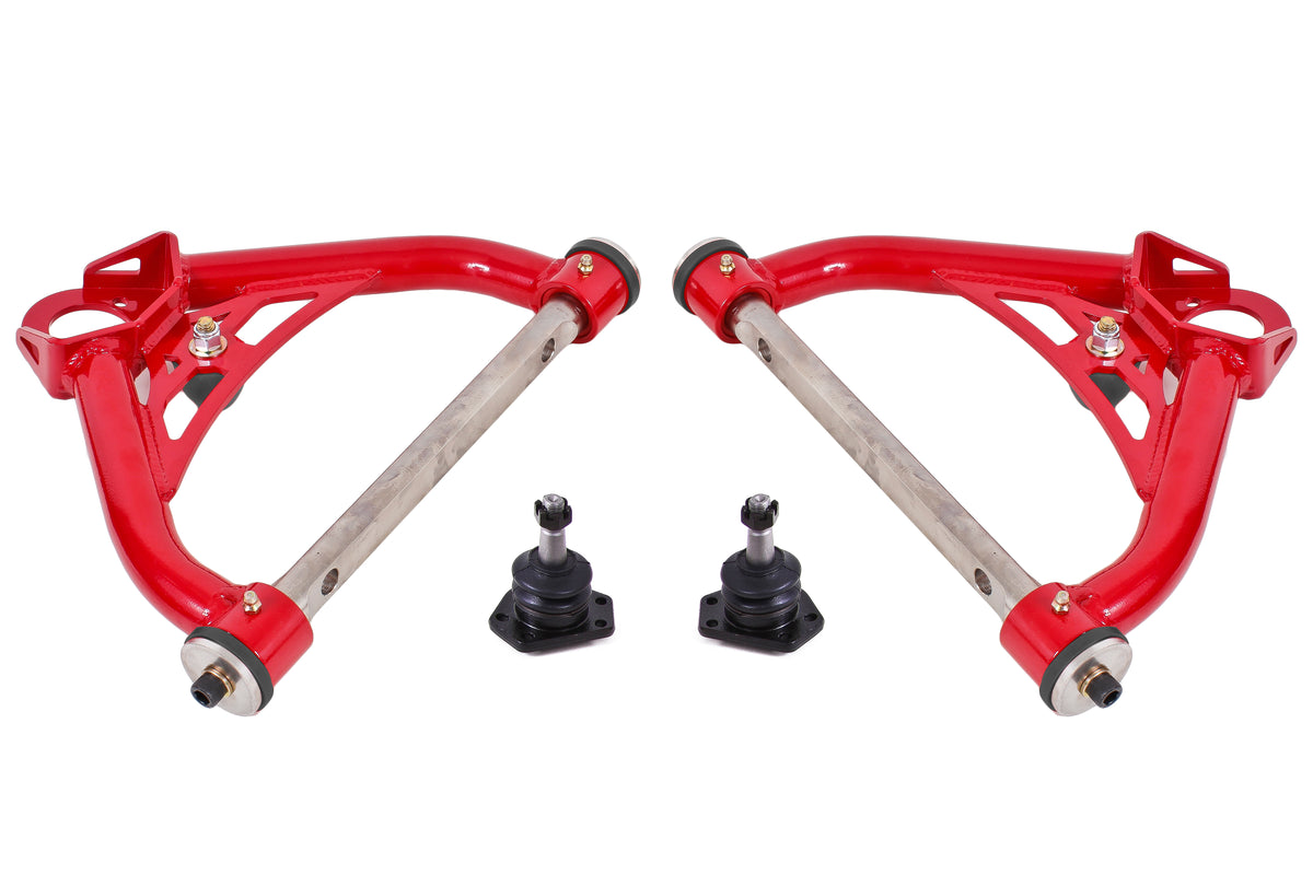 BMR 70-81 Chevrolet Camaro A-Arms Upper Non-Adjustable Delrin Std Ball Joint - Red - AAU321R