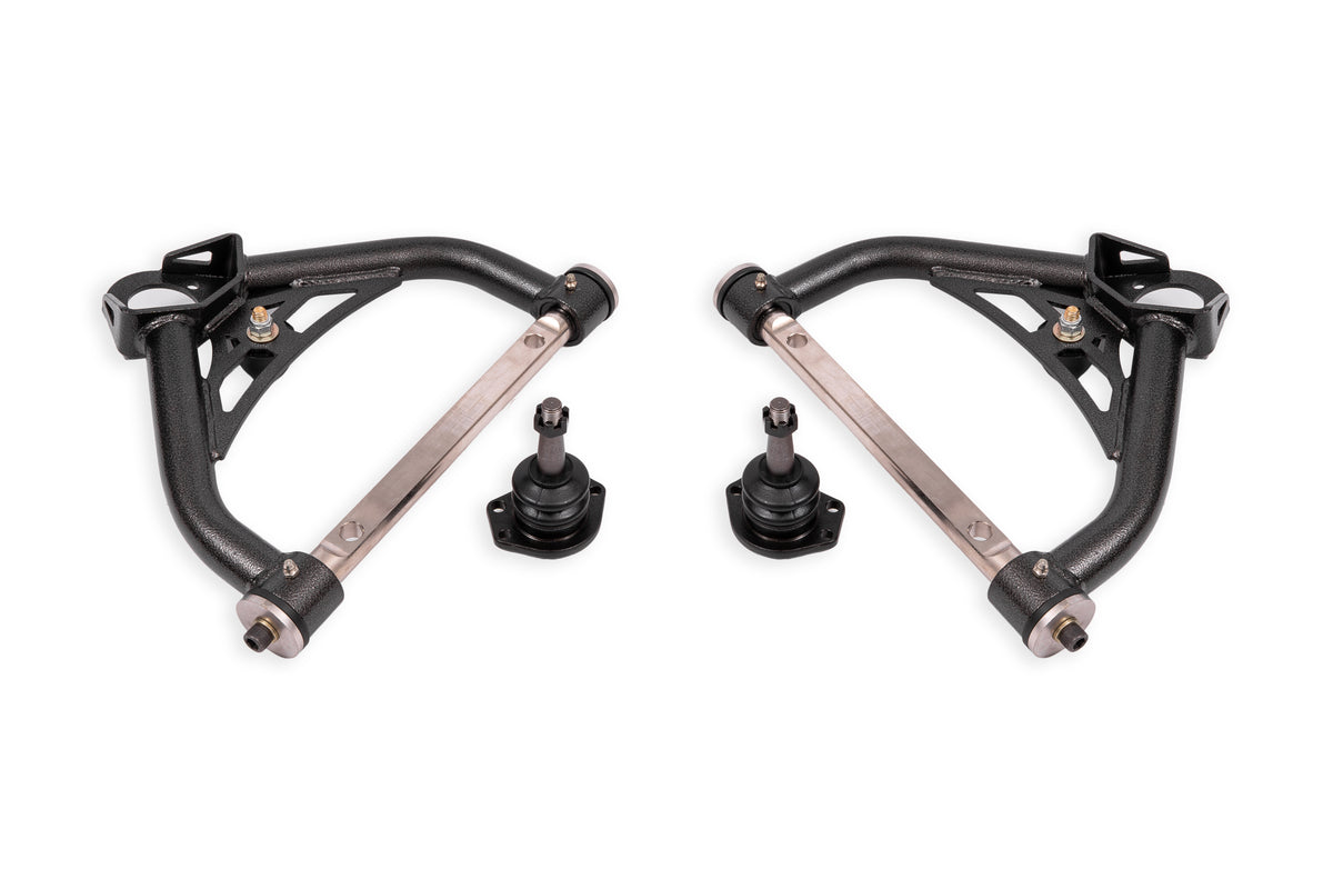 BMR 70-81 Chevrolet Camaro Non-Adj. Upper A-Arms w/ 0.5in Tall Ball Joint (Delrin) -Black Hammertone - AAU322H
