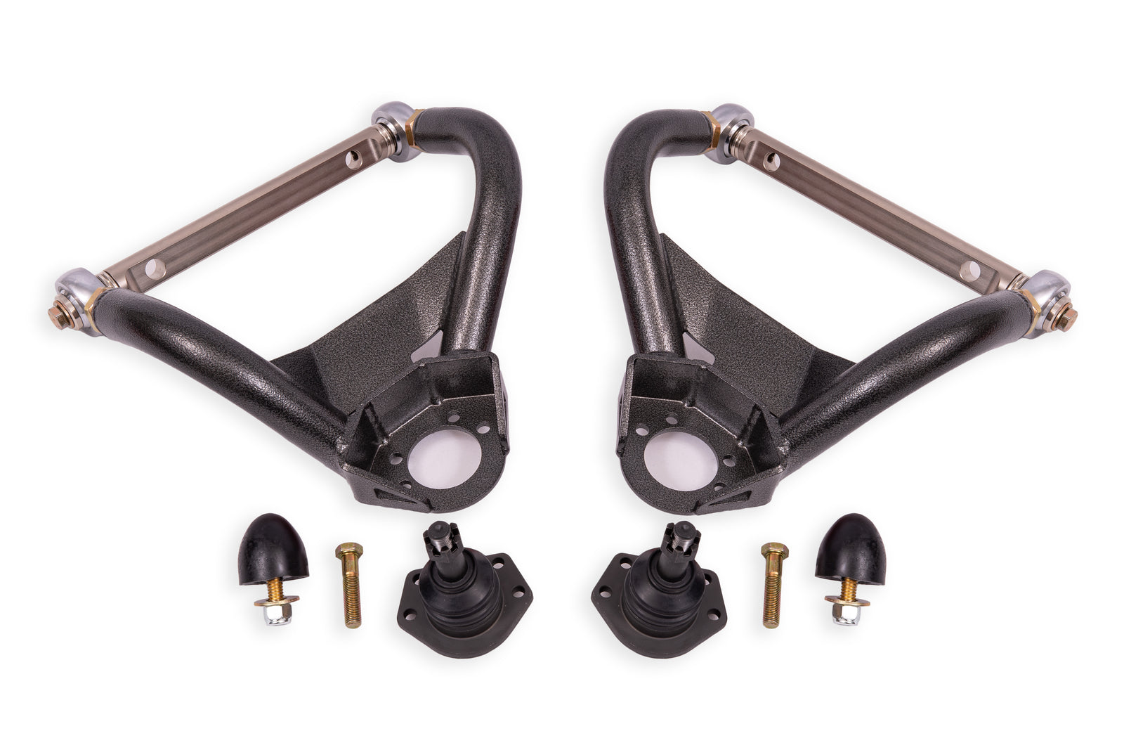 BMR 64-72 GM A-Body Adjustable Upper A-Arms Standard Ball Joint - Black Hammertone - AAU403H