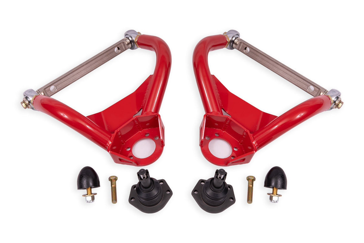 BMR 64-72 GM A-Body Adjustable Upper A-Arms Standard Ball Joint - Red - AAU403R