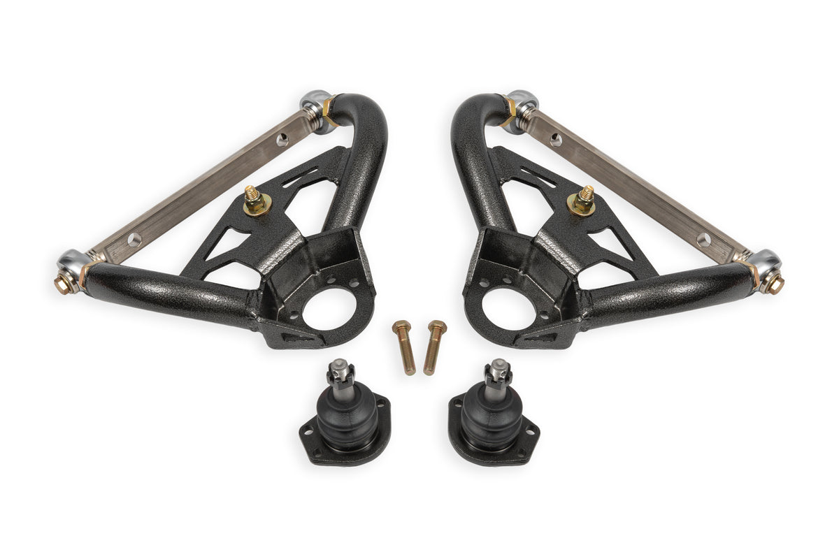 BMR 78-87 GM G-Body Adjustable Upper A-Arms Standard Ball Joint - Black Hammertone - AAU463H