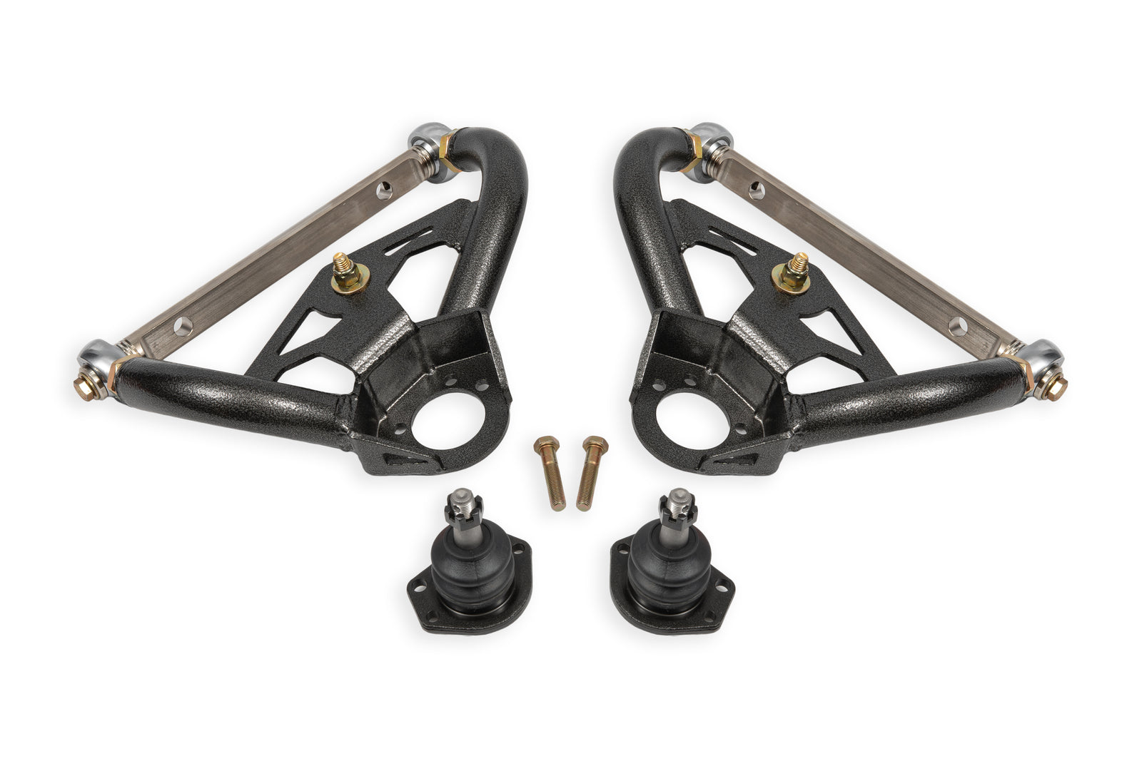 BMR 78-87 GM G-Body Adjustable Upper A-Arms Standard Ball Joint - Black Hammertone - AAU463H