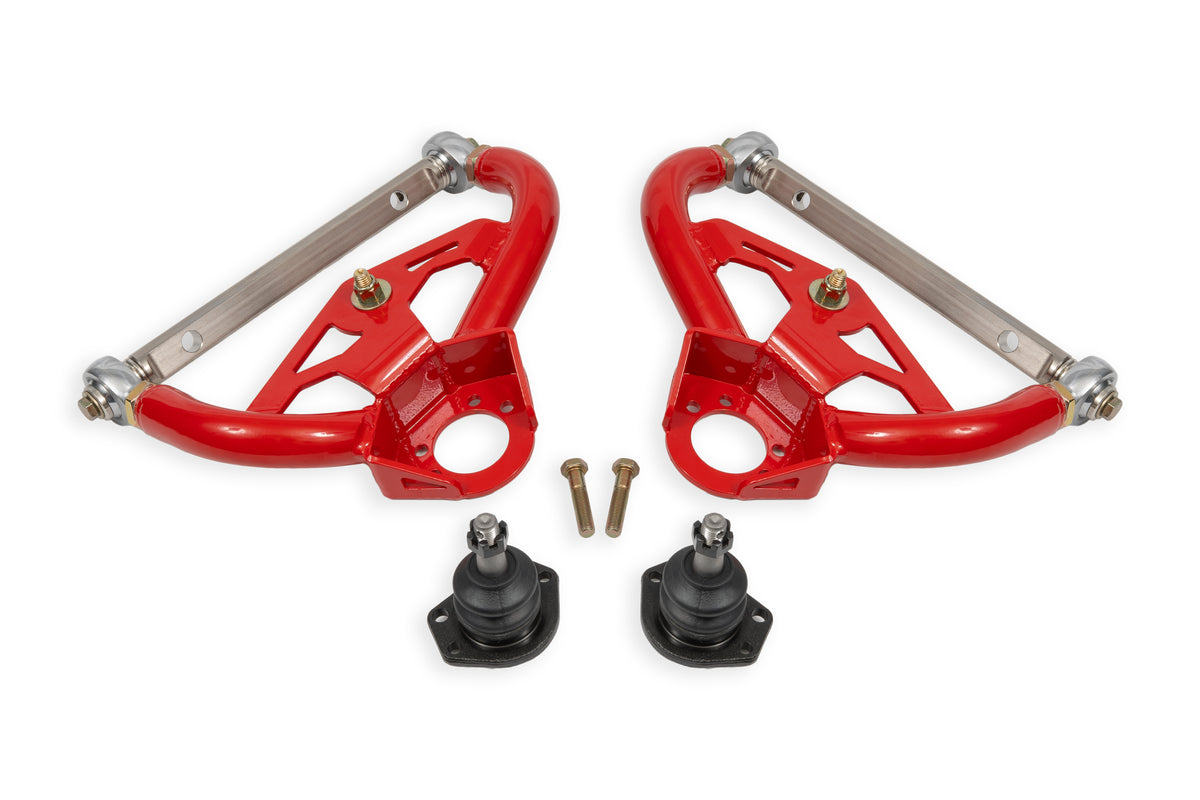 BMR 78-87 GM G-Body Adjustable Upper A-Arms Standard Ball Joint - Red - AAU463R