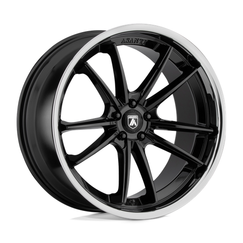 Asanti Black Abl-23 Sigma 20X9 5X112 +35MM Gloss Black W/ Chrome Lip