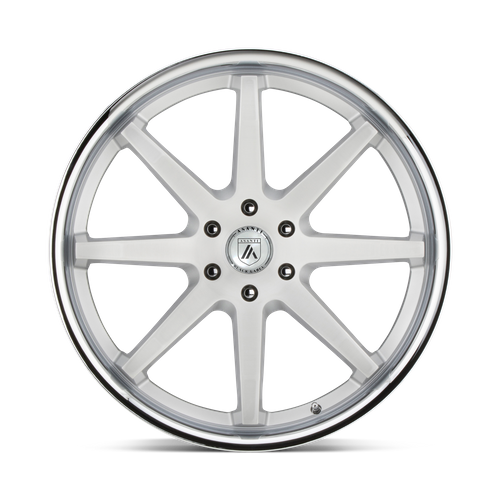 Asanti Black Abl-32 Kaiser 22X9.5 6X139.7 +30MM Brushed Silver W/ Chrome Lip