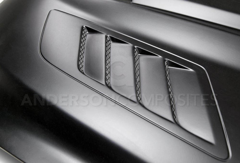 Anderson Composites 15-16 Ford Mustang (Excl. GT350/GT350R) Ram Air Fiberglass Hood - AC-HD15FDMU-AB-GF