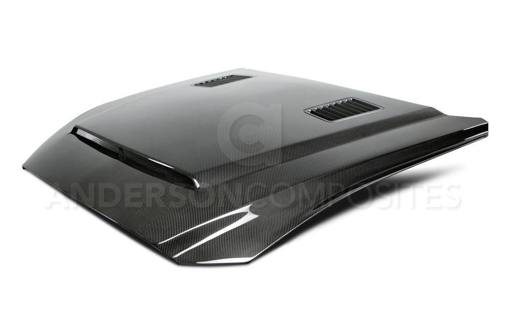 Anderson Composites 15-17 Ford Mustang (Excl. GT350/GT350R) Super Snake Double Sided Hood - AC-HD15FDMU-SN-DS