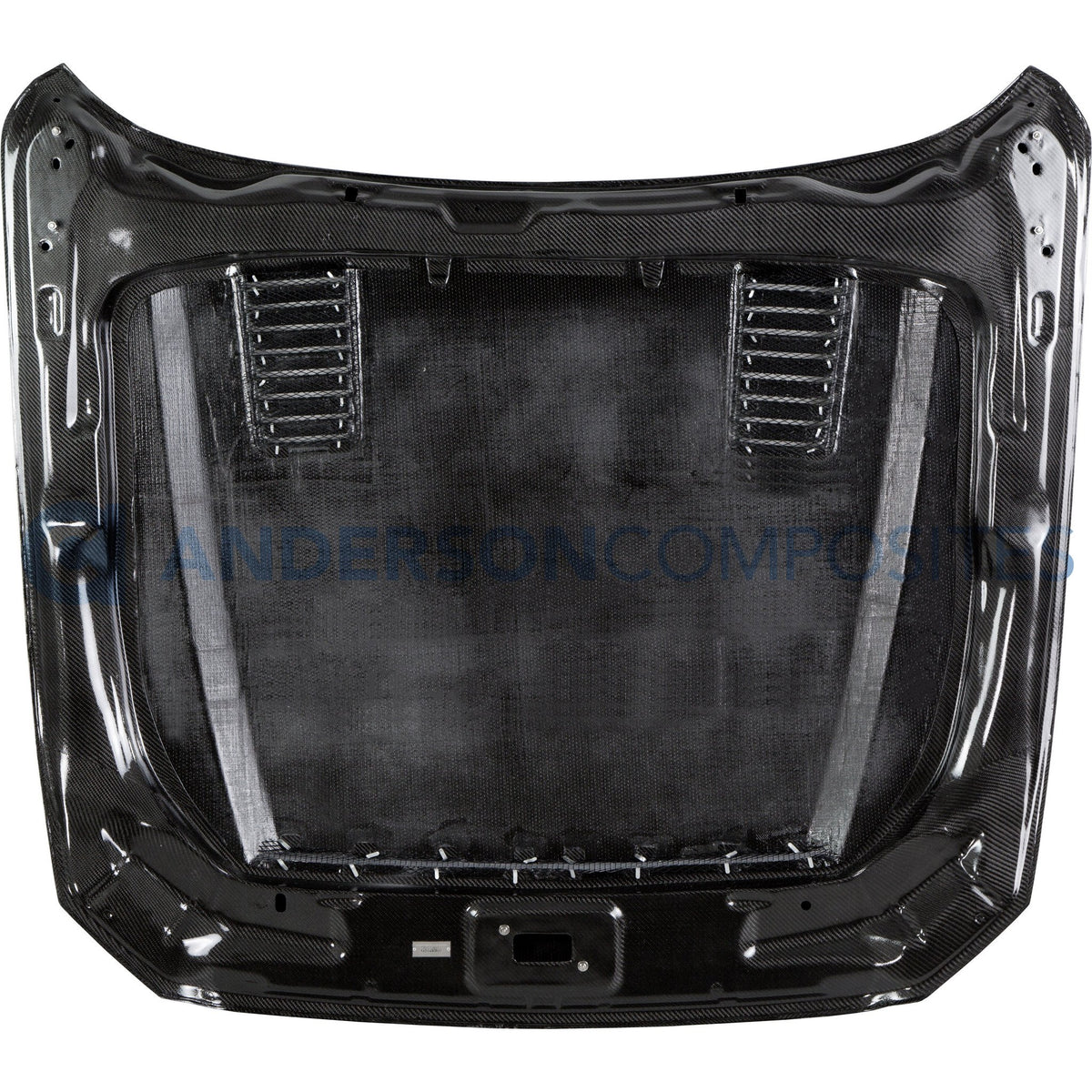 Anderson Composites 15-17 Ford Mustang (Excl. GT350/GT350R) Super Snake Double Sided Hood - AC-HD15FDMU-SN-DS