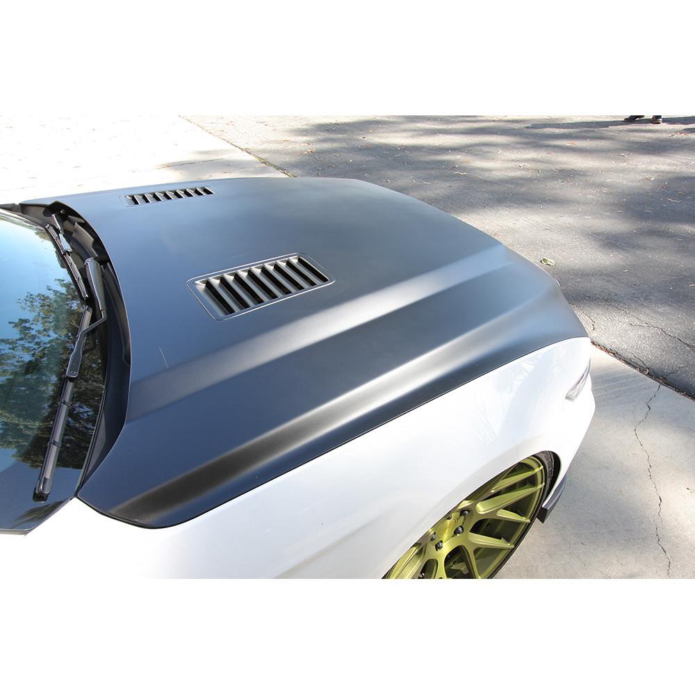 Anderson Composites 2015-2017 Ford Mustang (Excl. GT350/GT350R) Super Snake Style Hood Fiberglass - AC-HD15FDMU-SN-GF