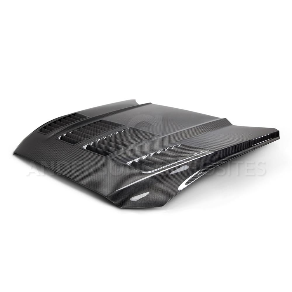 Anderson Composites 15-17 Ford Mustang (Excl. GT350/GT350R) Type-TW Double Sided Hood - AC-HD15FDMU-TW-DS