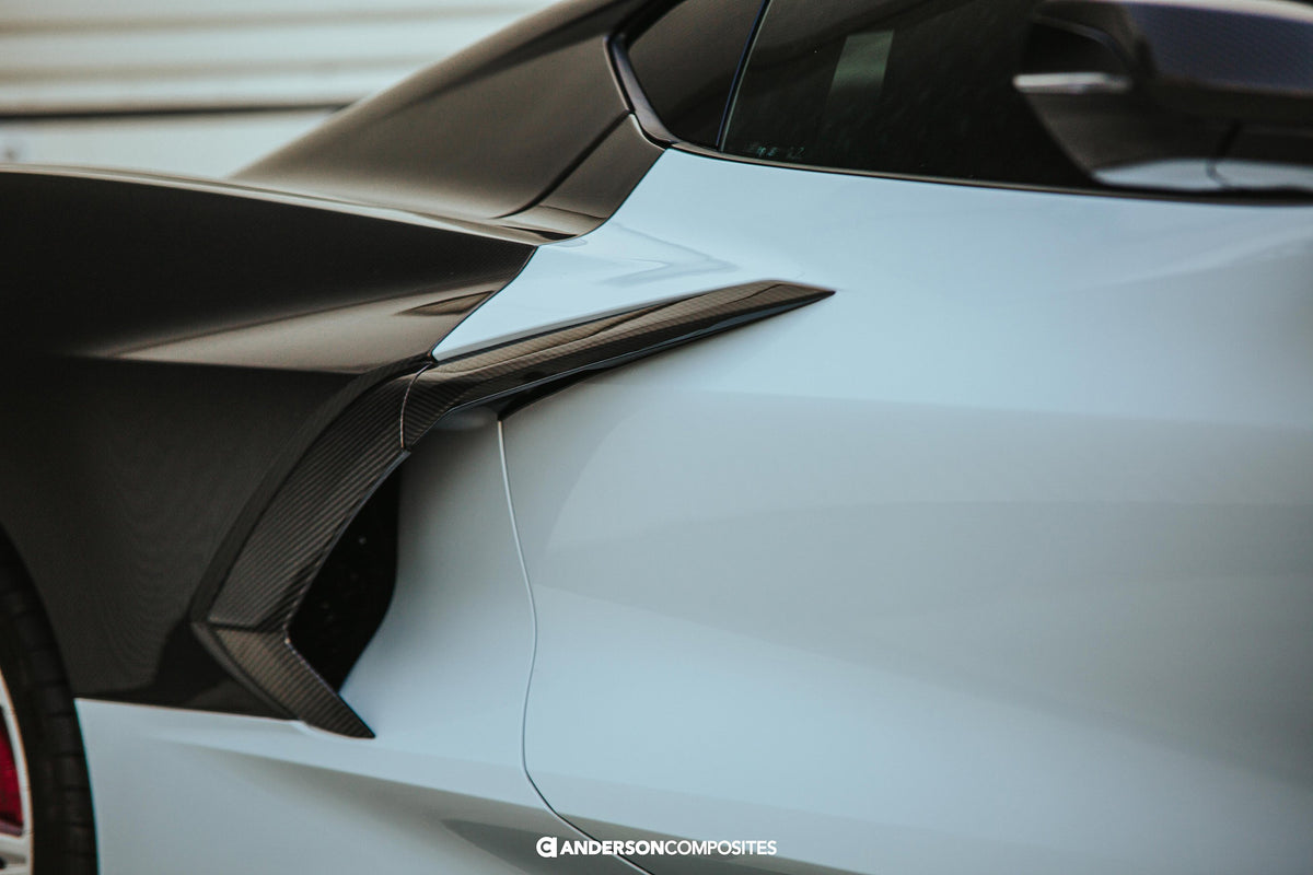 Anderson Composites 20-21 Chevrolet Corvette C8 Stingray Carbon Fiber Side Scoops - AC-SC20CHC8