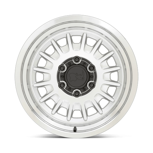 Black Rhino Hard Alloys Aliso 17X8.5 6X139.7 -10MM Gloss Silver W/ Mirror Cut