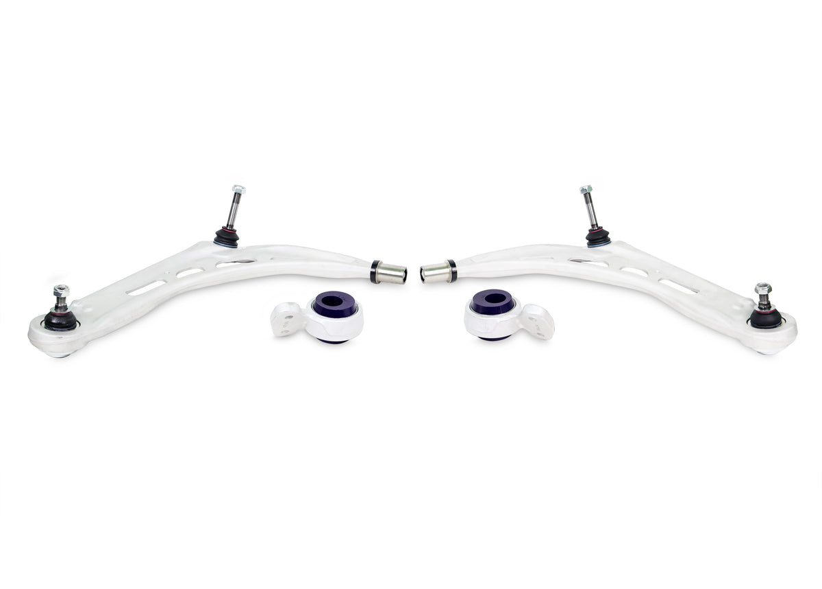 SuperPro - Front Lower Control Arm Set w/ Bushings - Add'l Positive Caster (BMW E36, E85, E86) - ALOY0046XK
