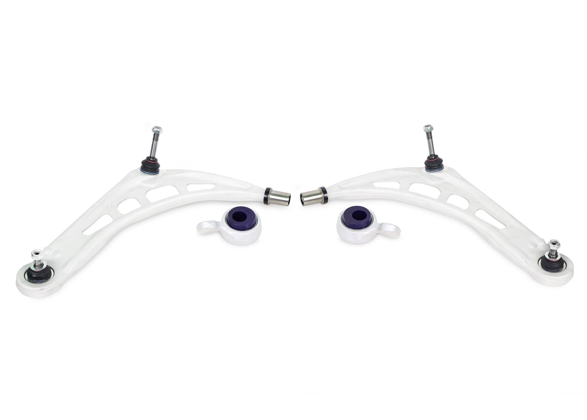 SuperPro - Front Lower Control Arm Set w/ Bushings - Add'l Positive Caster (BMW E36, E85, E86) - ALOY0046XK