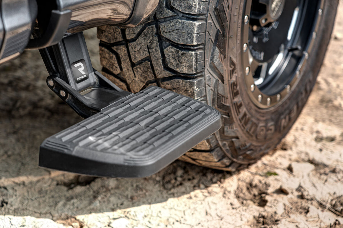 AMP Research 15-22 Ford F150 All Beds BedStep2 - Black - 75412-01A for 2015-2025 Ford F 150 - front view