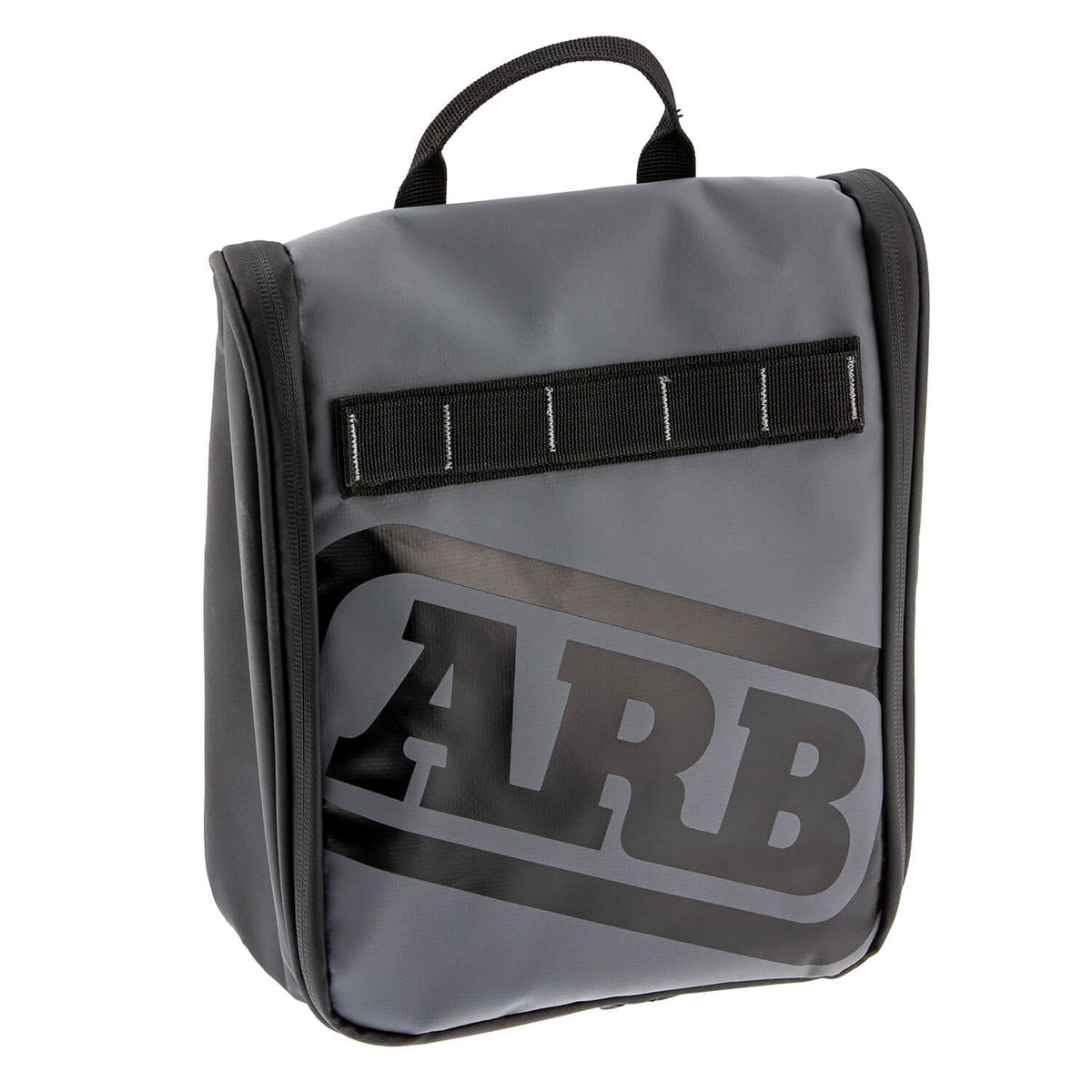 ARB Toiletries Bag Charcoal Finish w/ Red Highlights PVC Outer Shell Mesh Pockets Mirror - ARB4209 by ARB - front view
