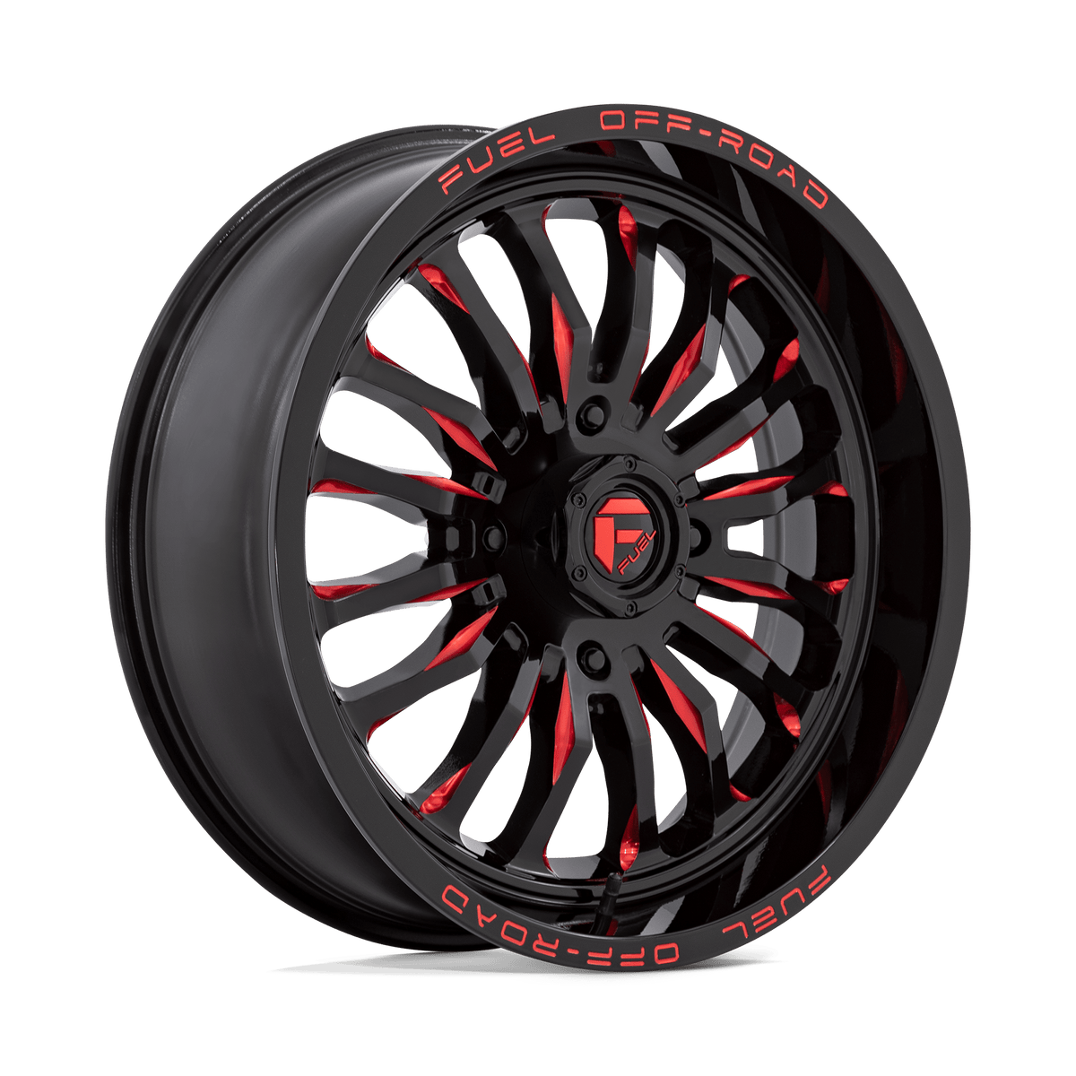 Fuel Off-Road Aluminum Wheels 20X7 Arc Utv D822 Gloss Black Milled W/ Red Tint