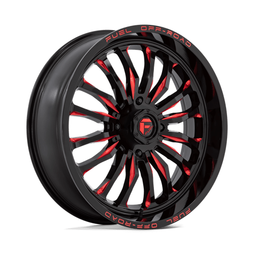 Fuel Off-Road Aluminum Wheels 22X7 Arc Utv D822 Gloss Black Milled W/ Red Tint