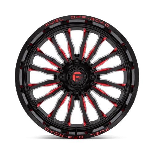 Fuel Off-Road D822 22X7 Gloss Black Milled W/ Red Tint 4x156 +13mm