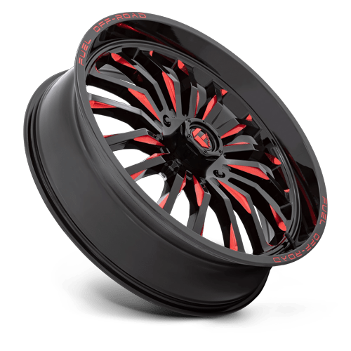 Fuel Off-Road Aluminum Wheels 24X7 Arc Utv D822 Gloss Black Milled W/ Red Tint
