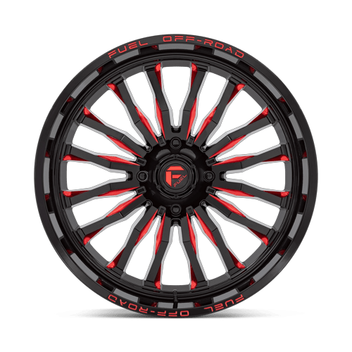 Fuel Off-Road D822 24X7 Gloss Black Milled W/ Red Tint 4x156 +13mm