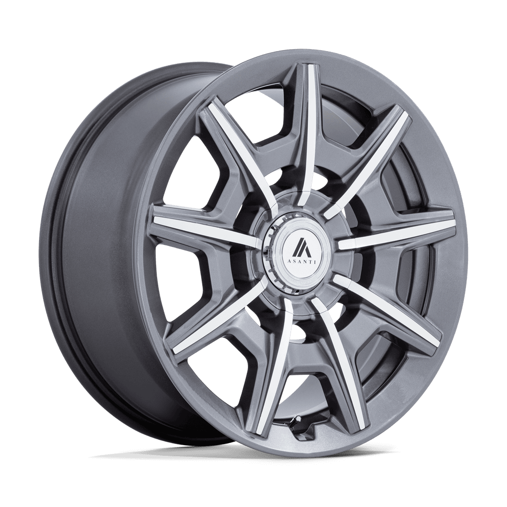 Asanti Black Ab041 Esquire 22X9 5X108/5X114.3/5X114 +38MM Gloss Anthracite Bright Mach