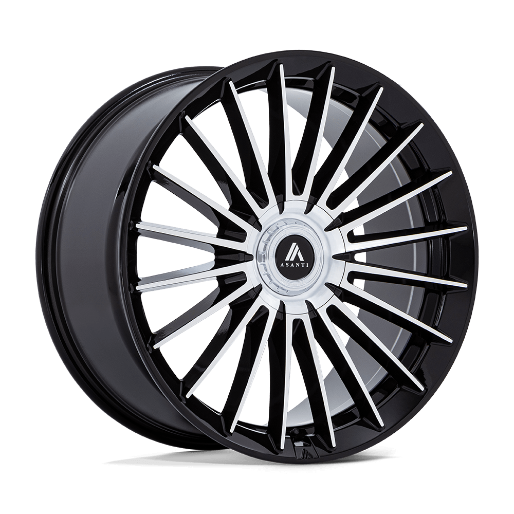 Asanti Black Ab048 Viceroy 24X10 5X130 +20MM Gloss Black W/ Machined Face