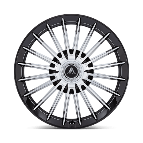 Asanti Black Ab048 Viceroy 22X9 5X108/5X114.3/5X114 +38MM Gloss Black W/ Machined Face