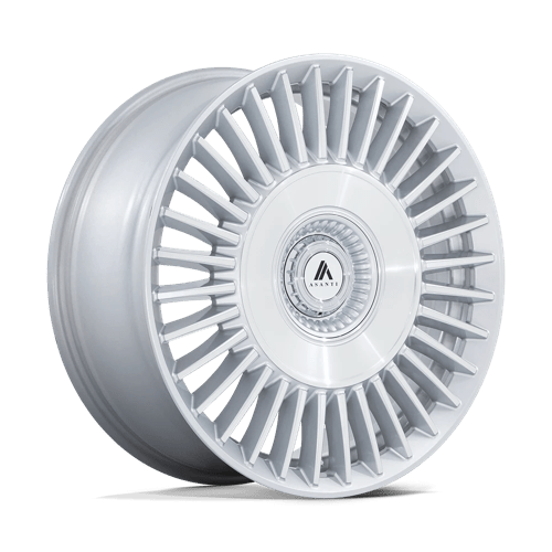 Asanti Black Ab040 Tiara 22X10.5 5X112/5X120/5X120 +38MM Gloss Silver Bright Mach Face