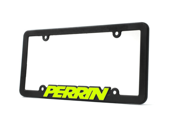 Perrin License Plate Frame w/ Neon Yellow Lettering - ASM-BDY-500NY by Perrin Performance