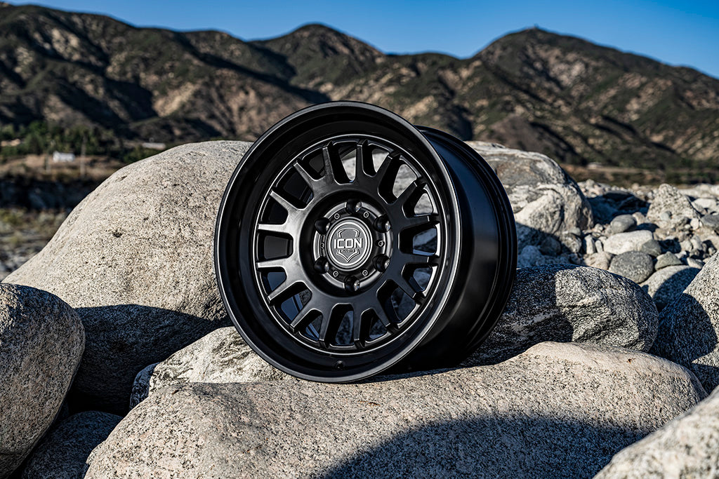ICON Anza 17x8.5 5x5.5 0mm Offset 4.75in BS 108mm Hub Bore Satin Black Wheel - 8217858547SB