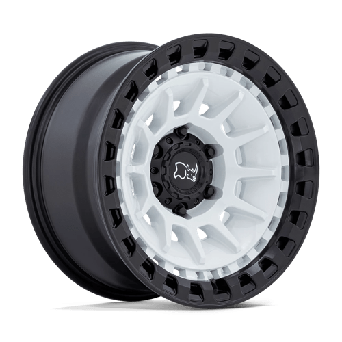 Black Rhino Hard Alloys Barrage 17X8.5 5X127 -10MM Gloss White On Matte Black