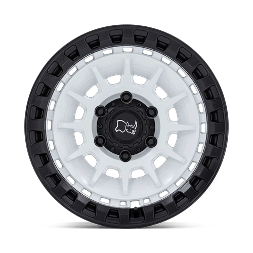 Black Rhino Hard Alloys Barrage 17X8.5 5X127 -10MM Gloss White On Matte Black