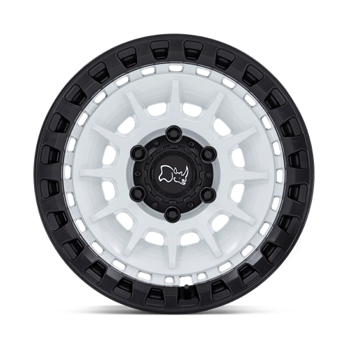 Black Rhino Hard Alloys Barrage 17X8.5 6X139.7 -10MM Gloss White On Matte Black