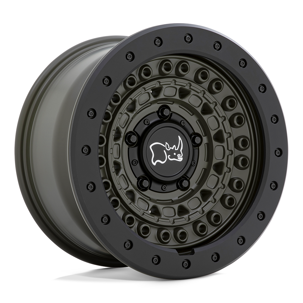 Black Rhino Hard Alloys Barricade 18X9 6X139.7 +0MM Olive Drab Green W/ Blk Rock