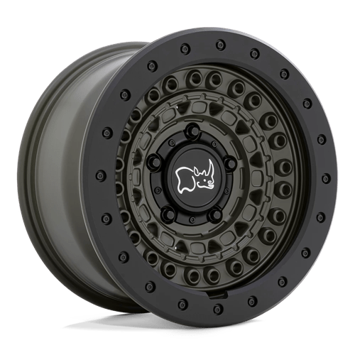Black Rhino Hard Alloys Barricade 20X9 6X135 +10MM Olive Drab Green W/ Blk Rock