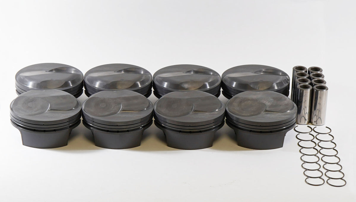 Mahle Chevy Big Block 600cid 4.605Bore 4.5Stk 6.385Rod 0.990Pin Forged Dome PowerPak Pistons - 930239205