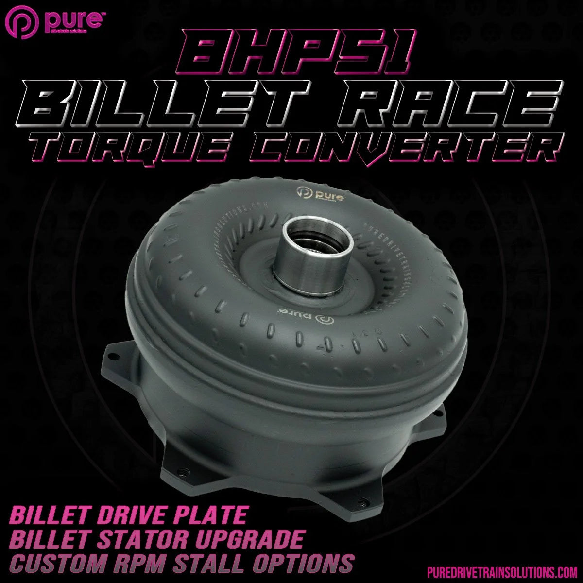 Pure Drivetrain 8HP51 High Performance Billet Race Torque Converter - 26/45 Stator - RWD - 16-95-2645