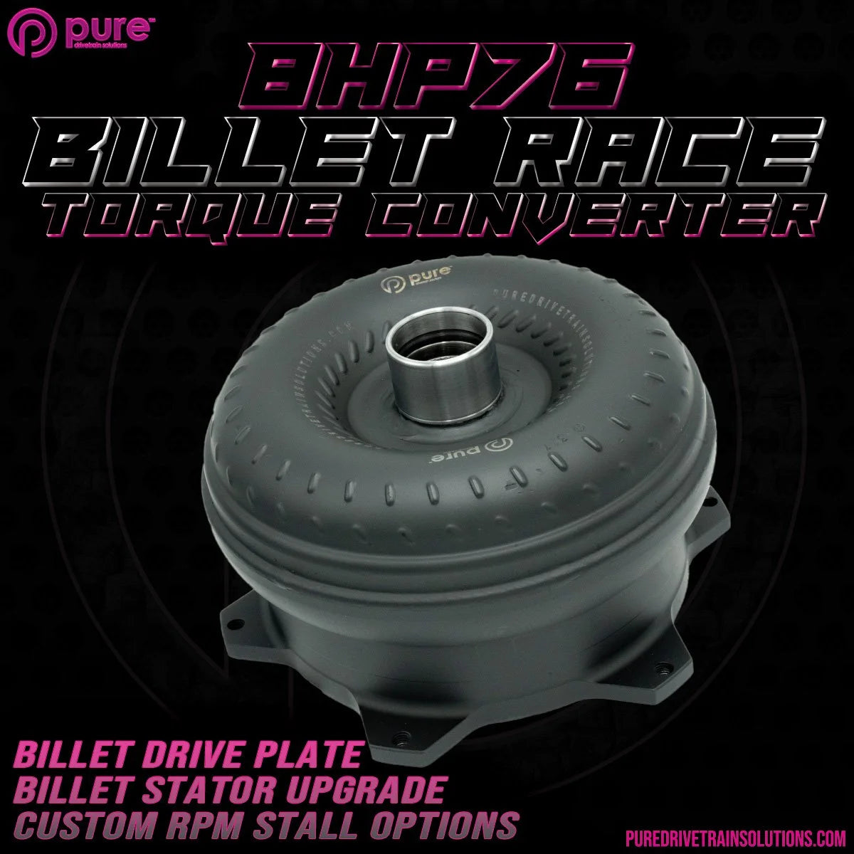 Pure Drivetrain 8HP76 High Performance Billet Race Torque Converter - 20/65 Stator - AWD - 16-85-2065