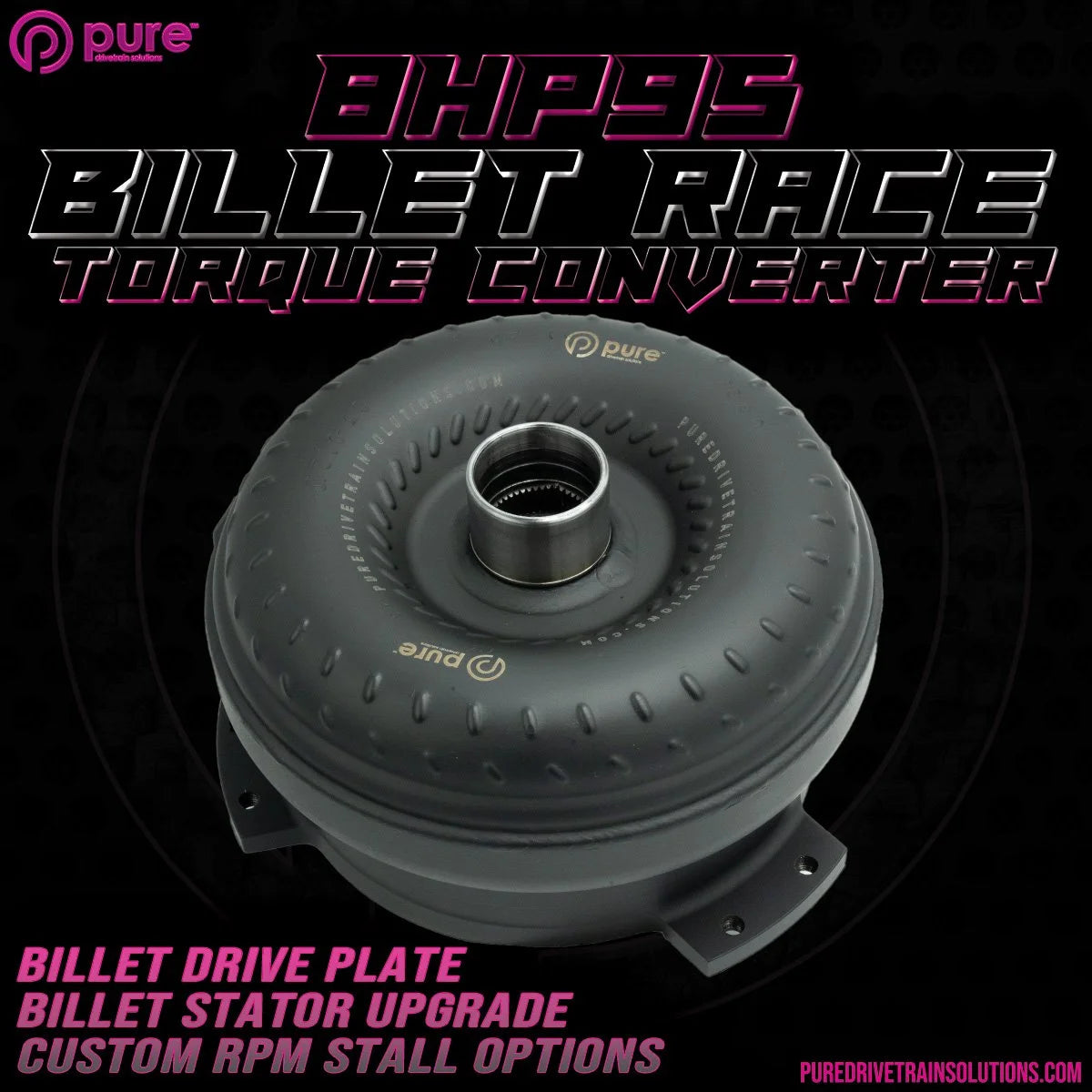 Pure Drivetrain 8HP95 High Performance Billet Race Torque Converter - 26/45 Stator - AWD - 16-82-2645