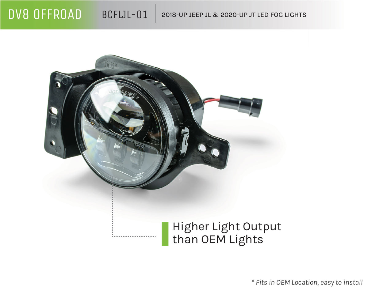 DV8 Offroad - LED Fog Light With 2 Brackets - BCFLJL-01