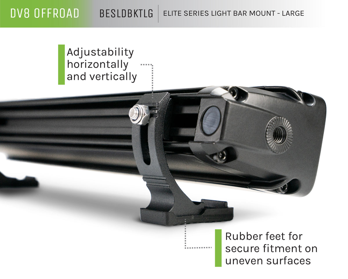 DV8 Offroad - Lg Size Rear Slide Mount For Elite Series Light Bars Fits Be52ew500w/be13ew45w - BESLDBKTLG