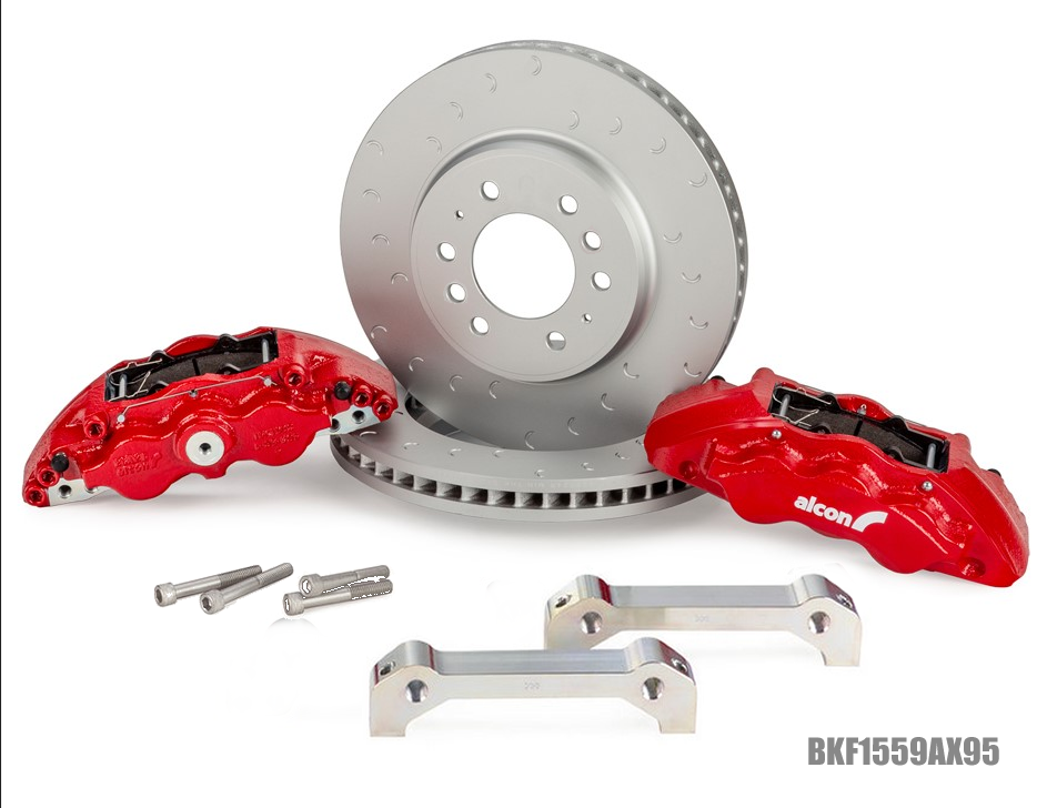 Alcon 2021+ RAM TRX 376x42mm 1-Piece Rotors 6-Piston Calipers Front Brake Upgrade Kit - Red - BKF1559AX95