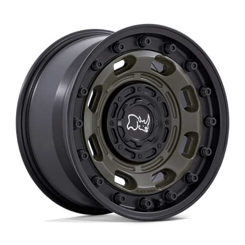 Black Rhino Hard Alloys Atlas 17X8.5 6X135/6X139.7/6X139 -10MM Olive Drab Green W/ Black Lip