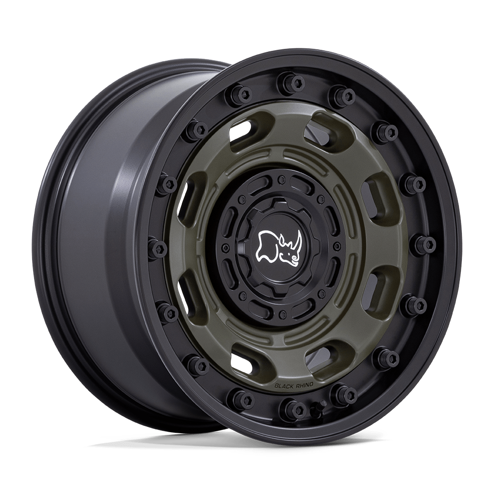 Black Rhino Hard Alloys Atlas 17X8.5 6X135/6X139.7/6X139 -10MM Olive Drab Green W/ Black Lip