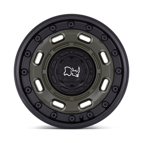 Black Rhino Hard Alloys Atlas 17X8.5 6X135/6X139.7/6X139 -10MM Olive Drab Green W/ Black Lip
