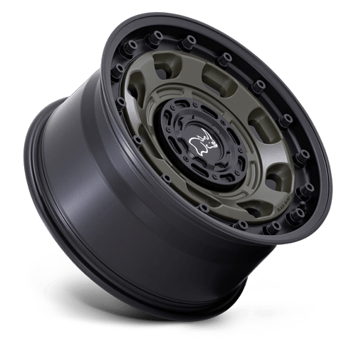 Black Rhino Hard Alloys Atlas 17X8 5X114.3/5X120/5X120 +38MM Olive Drab Green W/ Black Lip