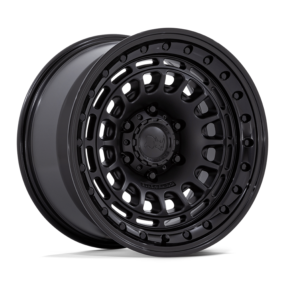 Black Rhino Hard Alloys Br014 Sahara 17X9 5X127 -12MM Matte Black W/ Gloss Black Lip