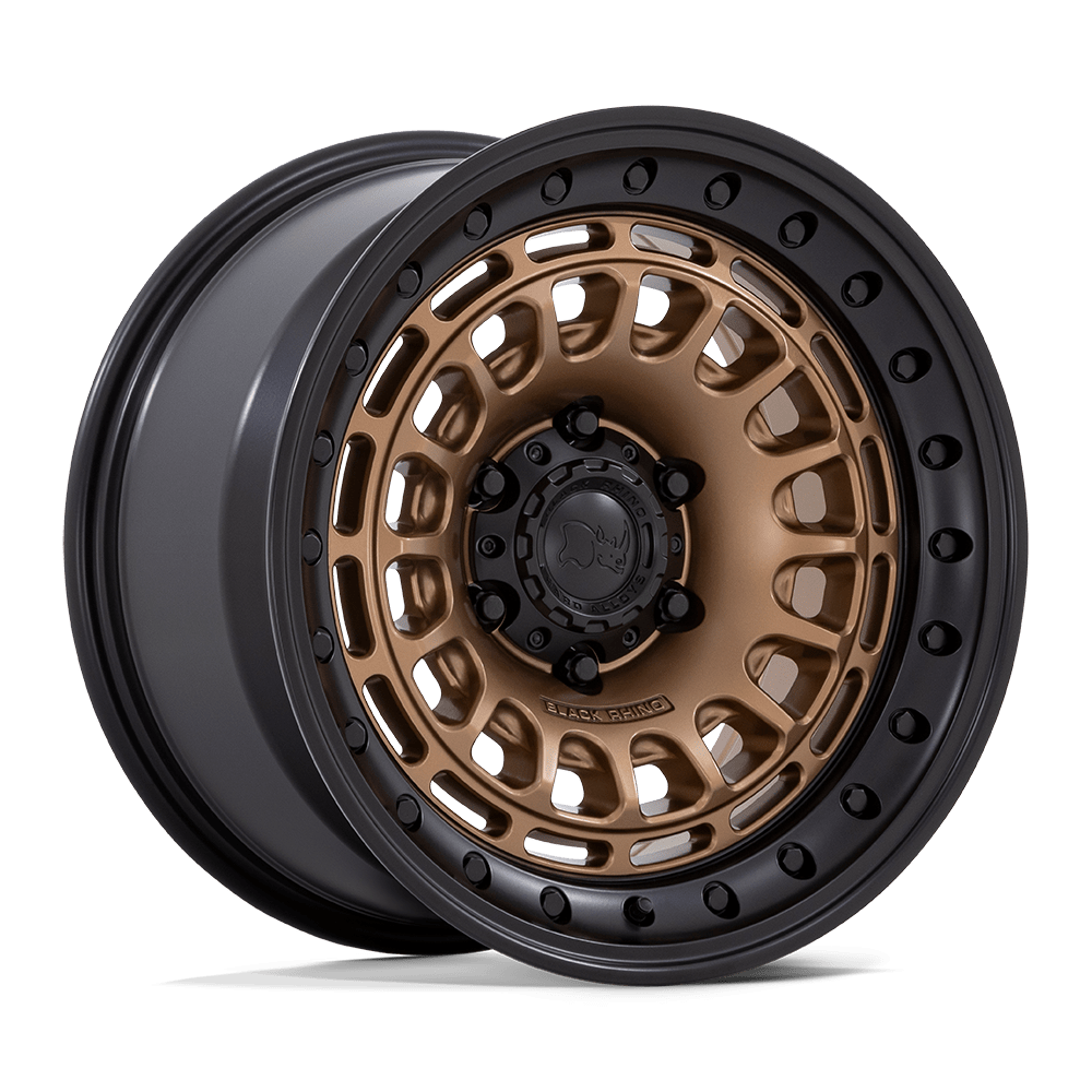 Black Rhino Hard Alloys Br014 Sahara 17X9 5X127 -12MM Matte Bronze W Gloss Black Lip